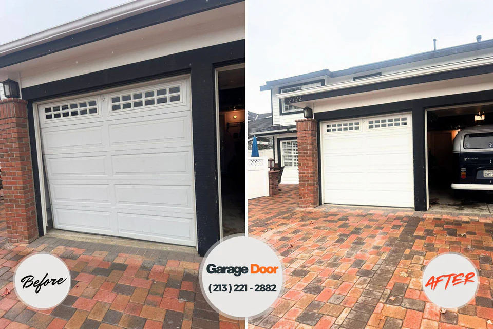 Before and after: garage door repair Mascoutah, IL